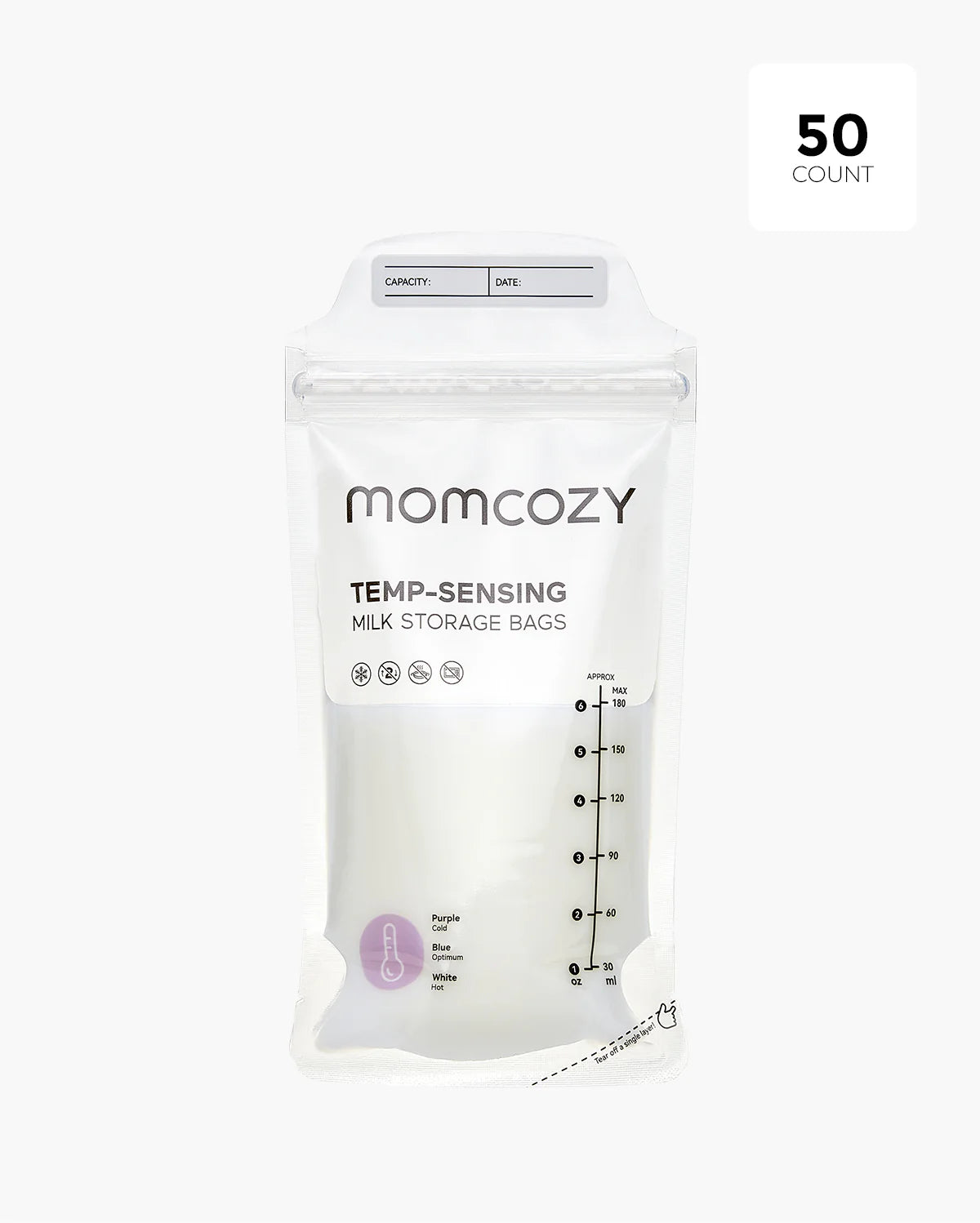 Momcozy - Breast Milk Storage Bags, 50 Pieces