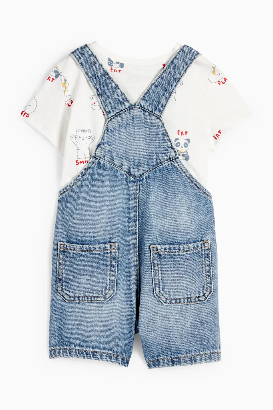 Denim dungarees set - 9/12 months