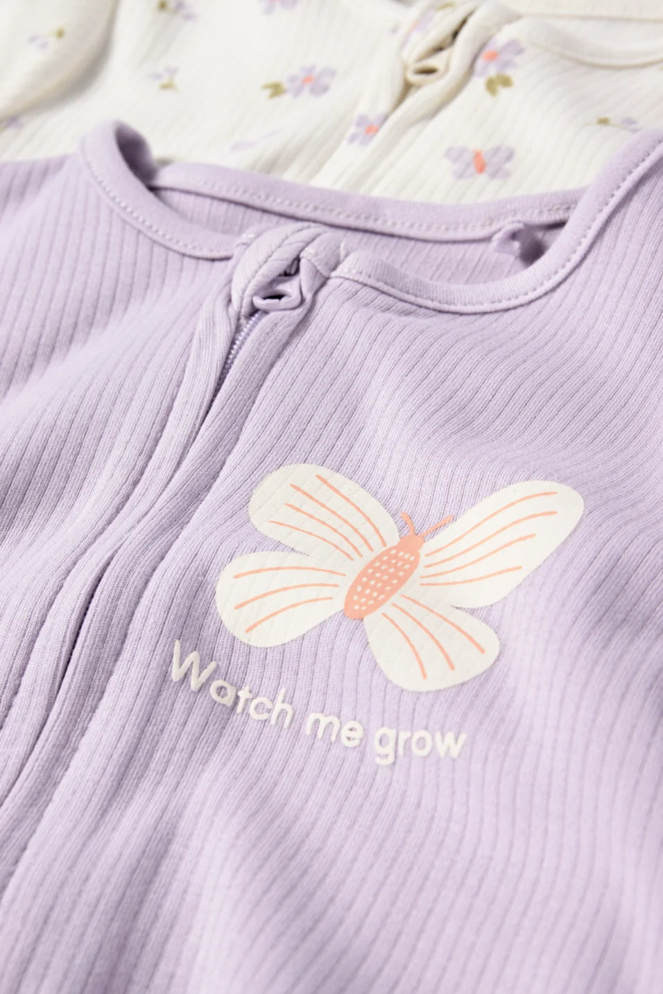 Pack of 2 baby sleepsuits - Butterfly
