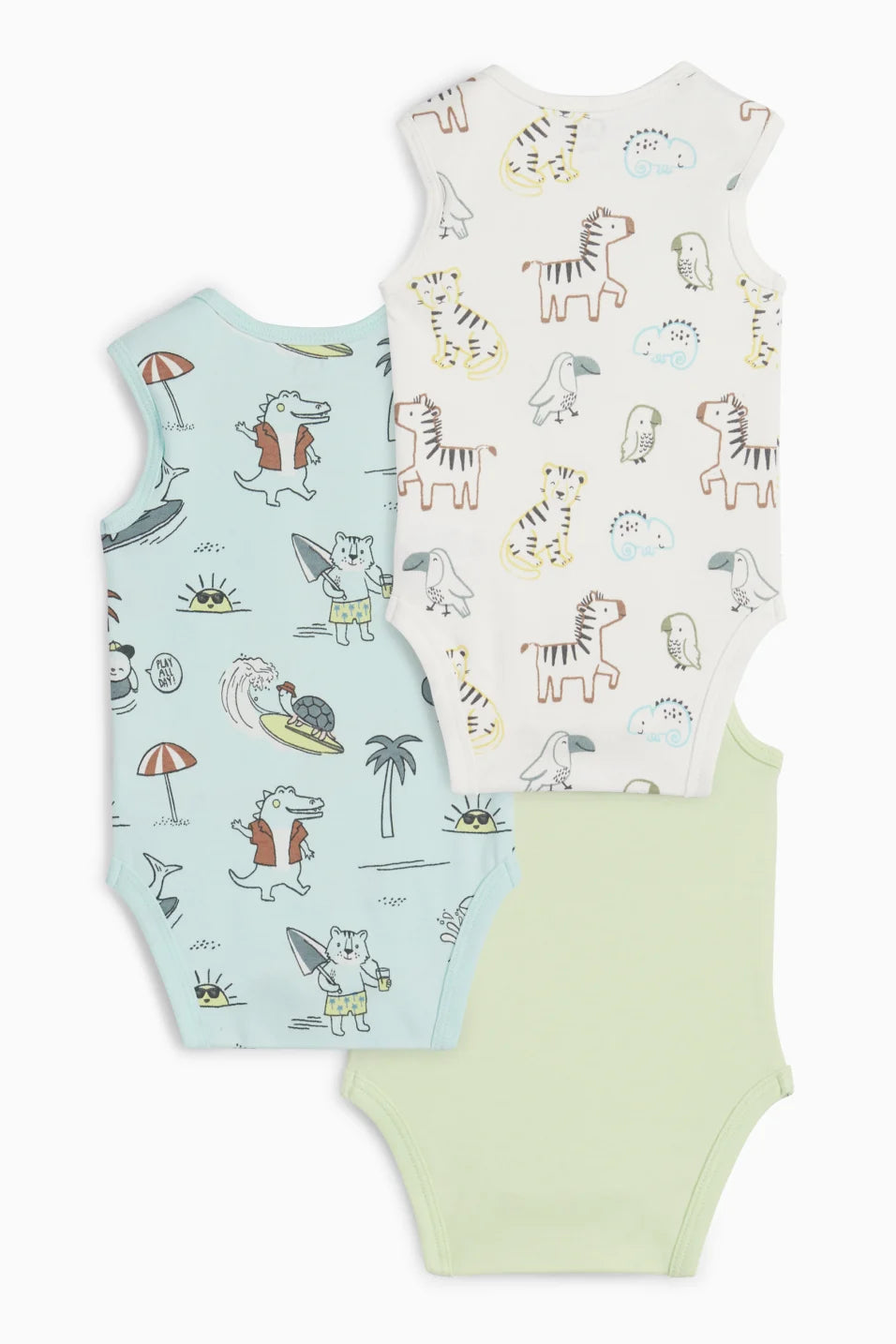 Pack of 3 sleeveless bodysuits