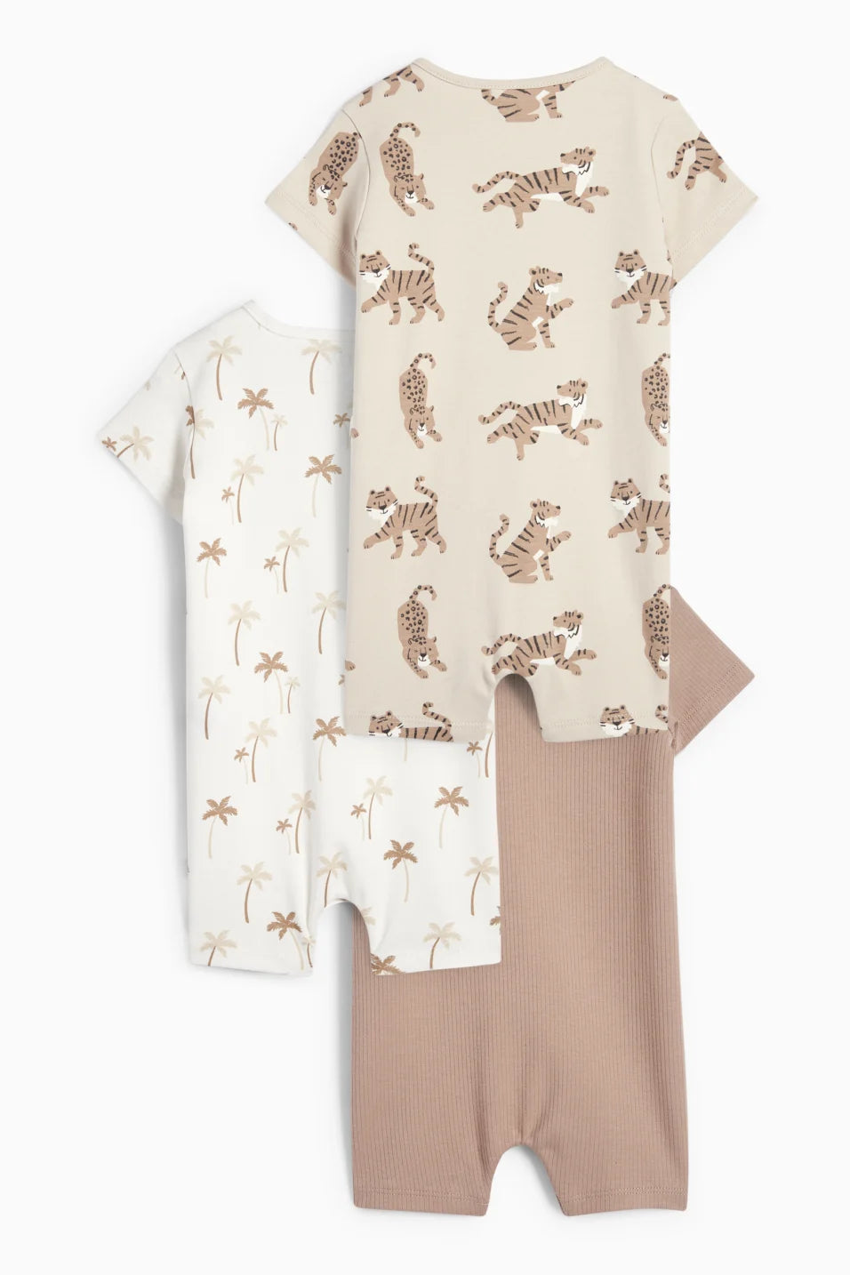Pack of 3 rompers - Tiger and Palm