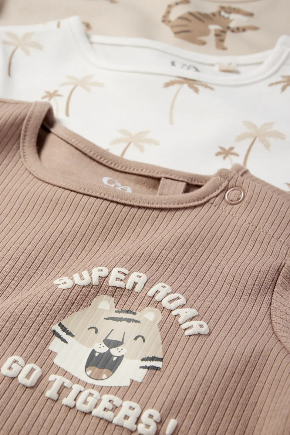 Pack of 3 rompers - Tiger and Palm