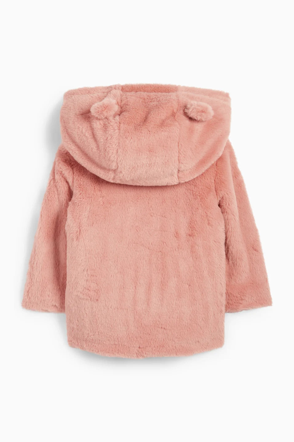 Baby faux fur coat with hood