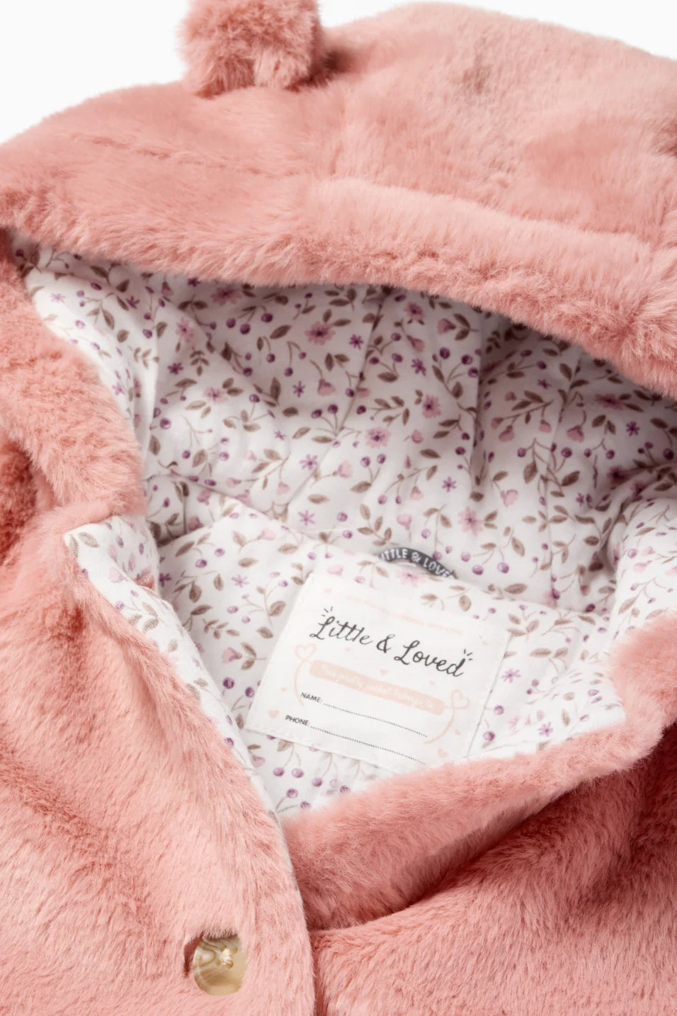 Baby faux fur coat with hood