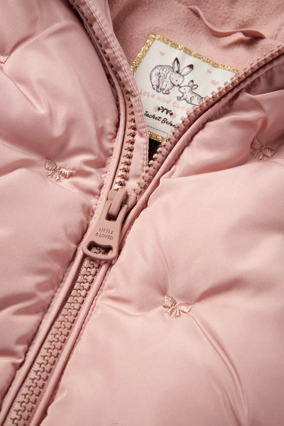 Bow - Baby quilted jacket with hood