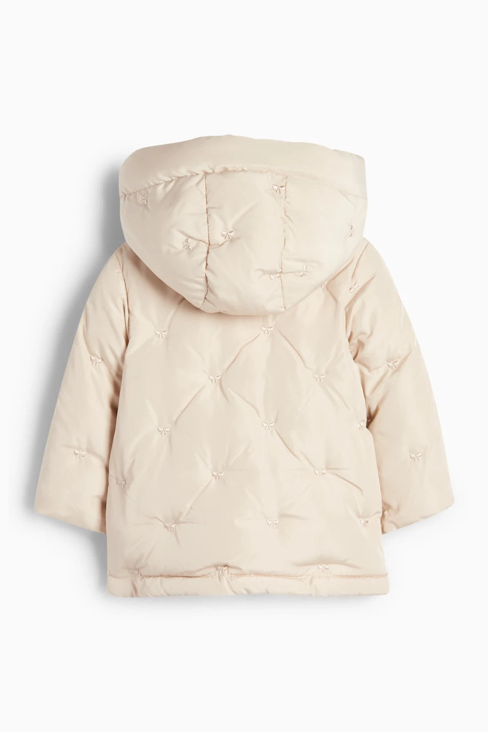 Bow - Baby quilted jacket with hood - Cream