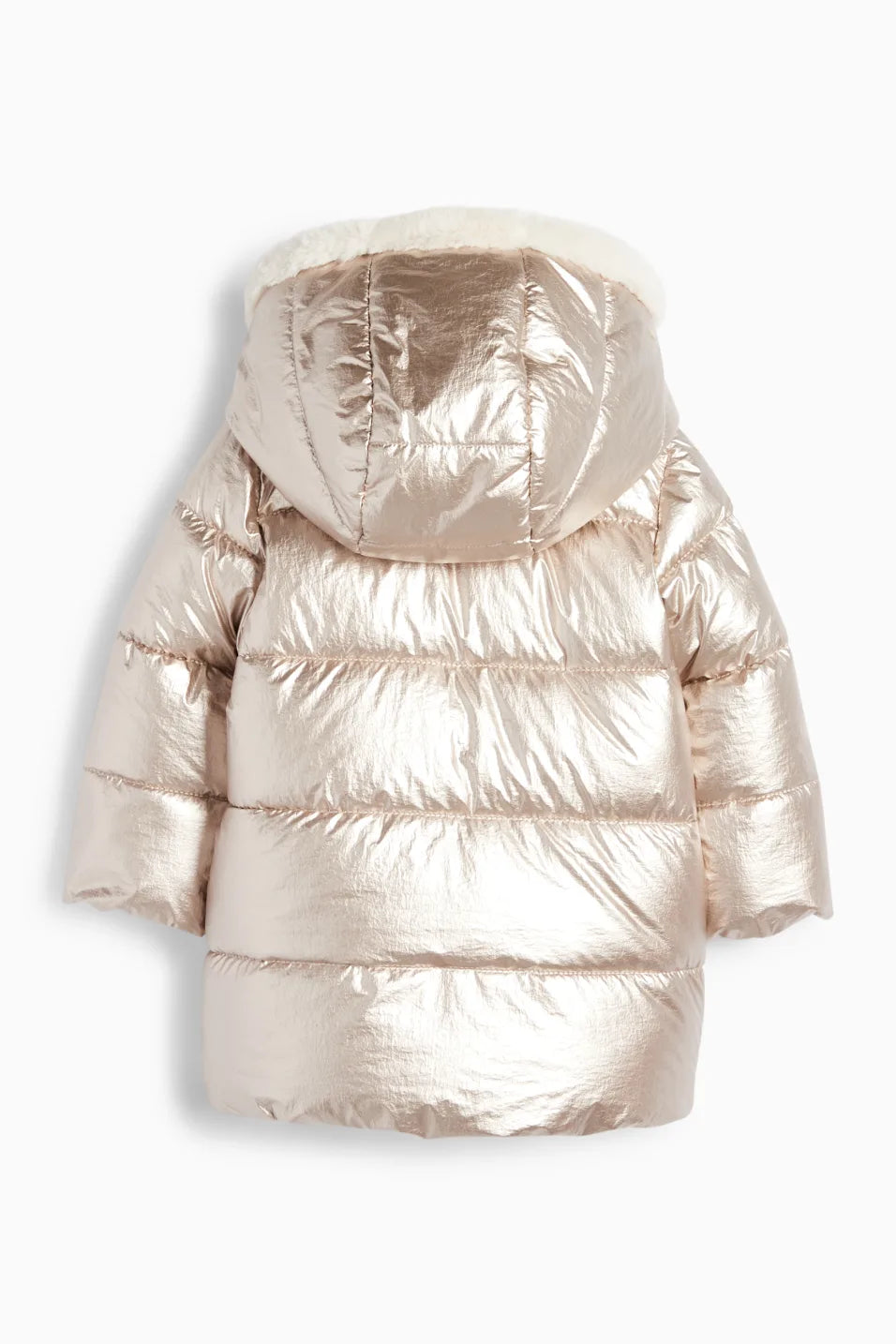 Quilted jacket with hood - shiny