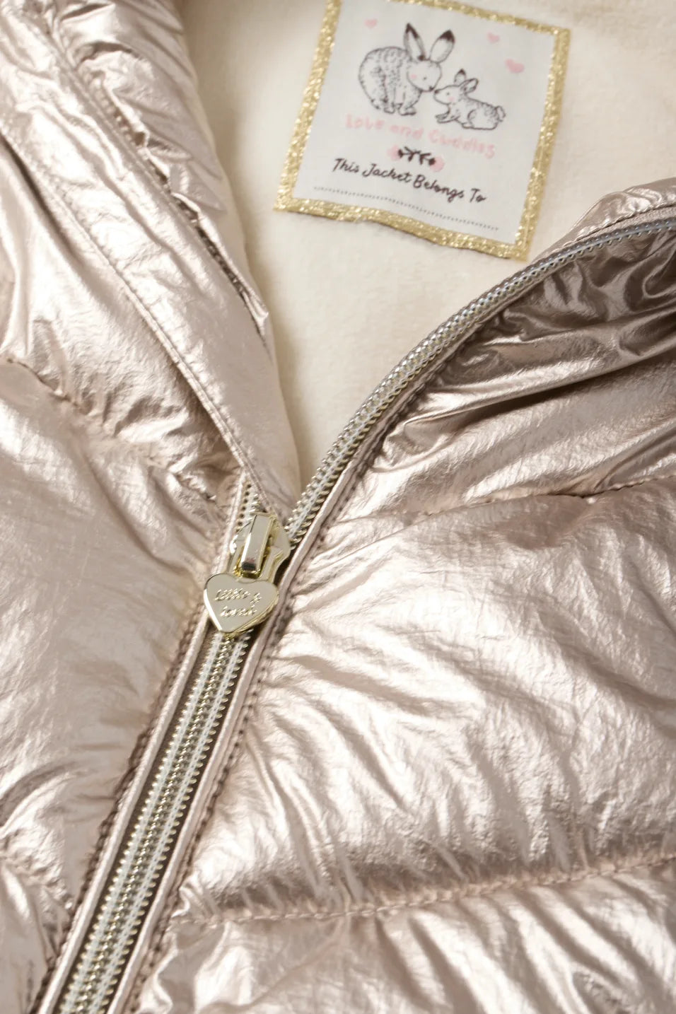 Quilted jacket with hood - shiny