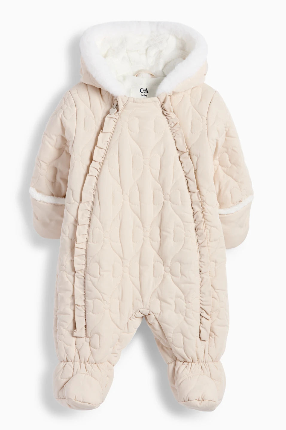 Hooded baby snowsuit