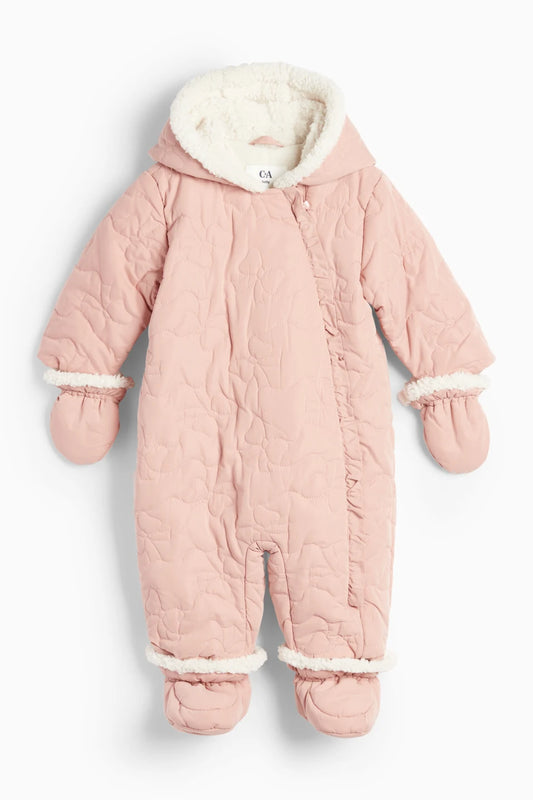 Baby snowsuit - Buttoned mittens and feet