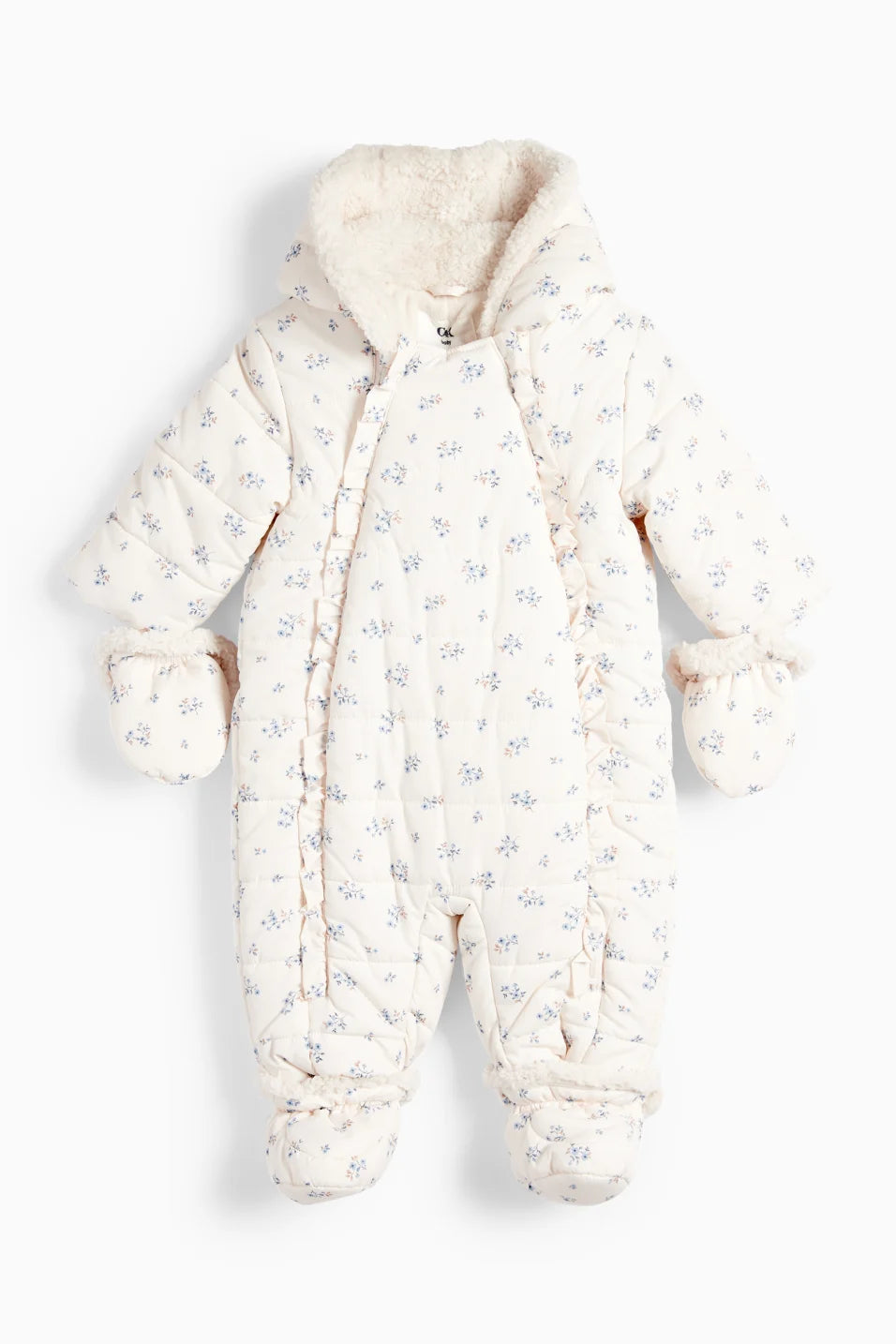 Flory - Baby snowsuit - Buttoned mittens and feet