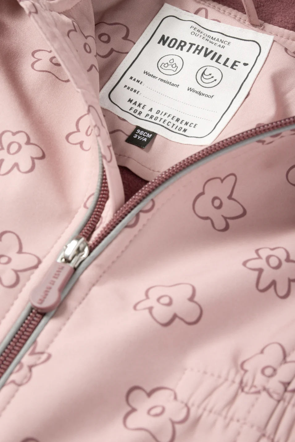 Floral - Waterproof jacket with hood
