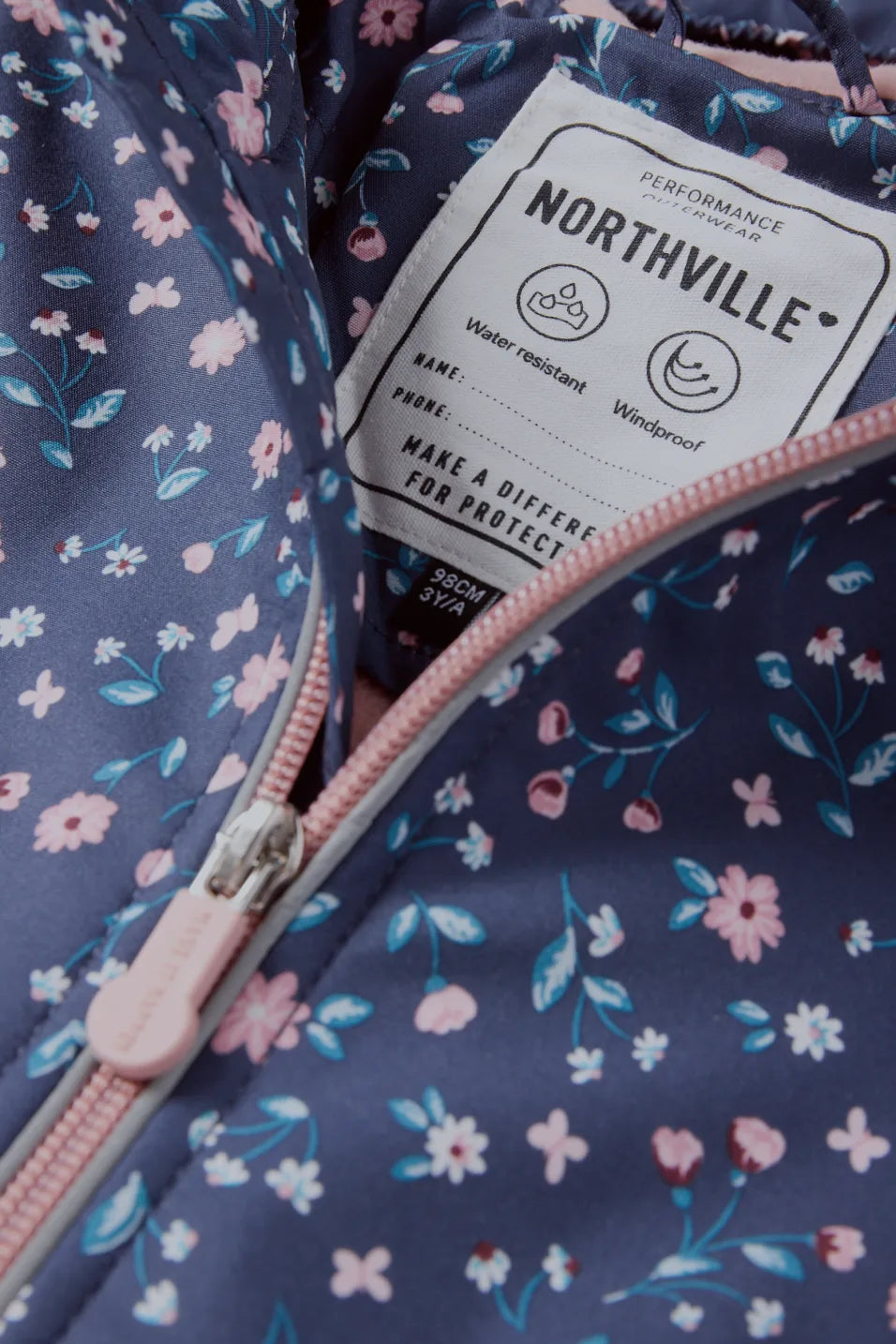 Floral - Waterproof jacket with hood