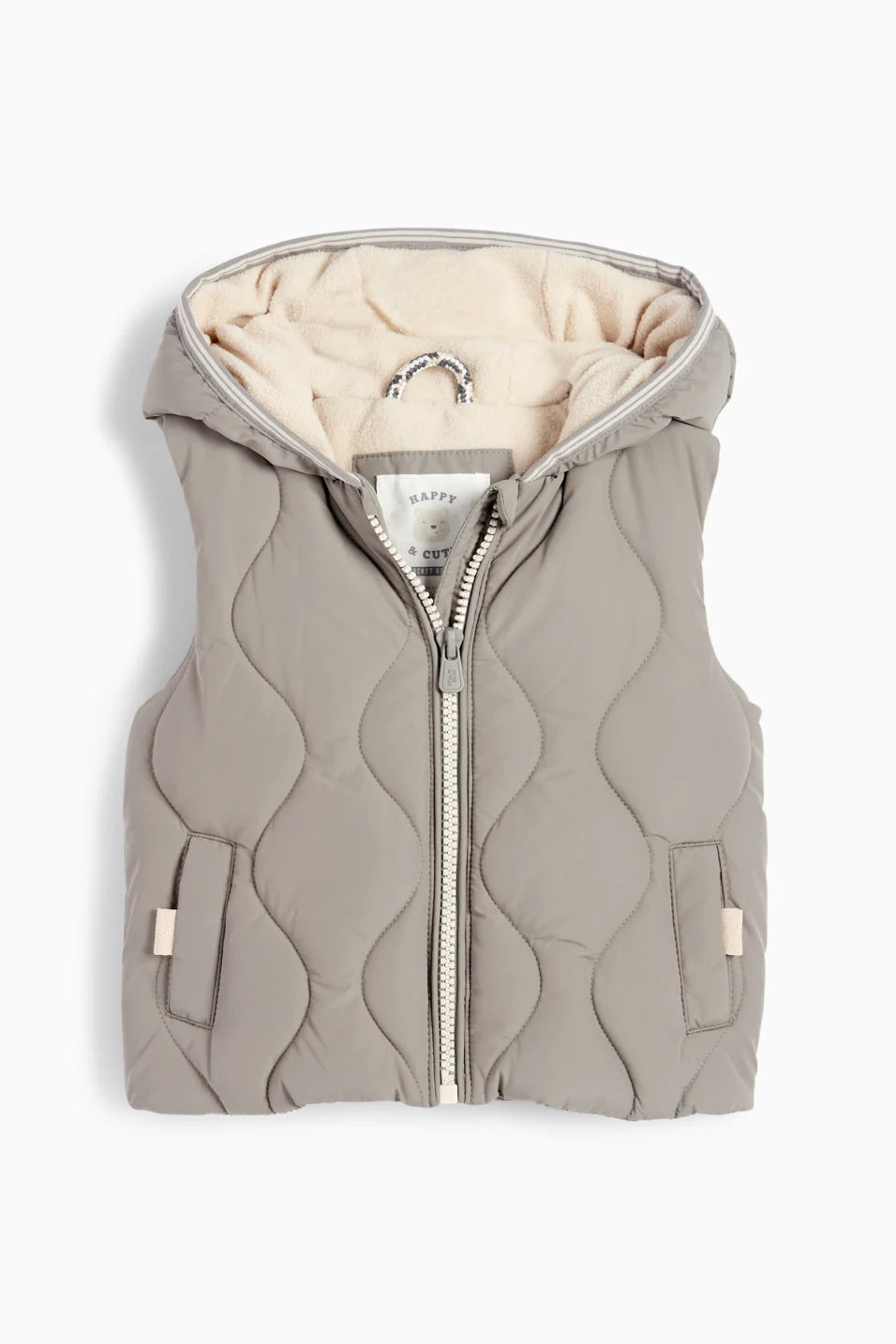 Lined quilted vest with hood - water repellent