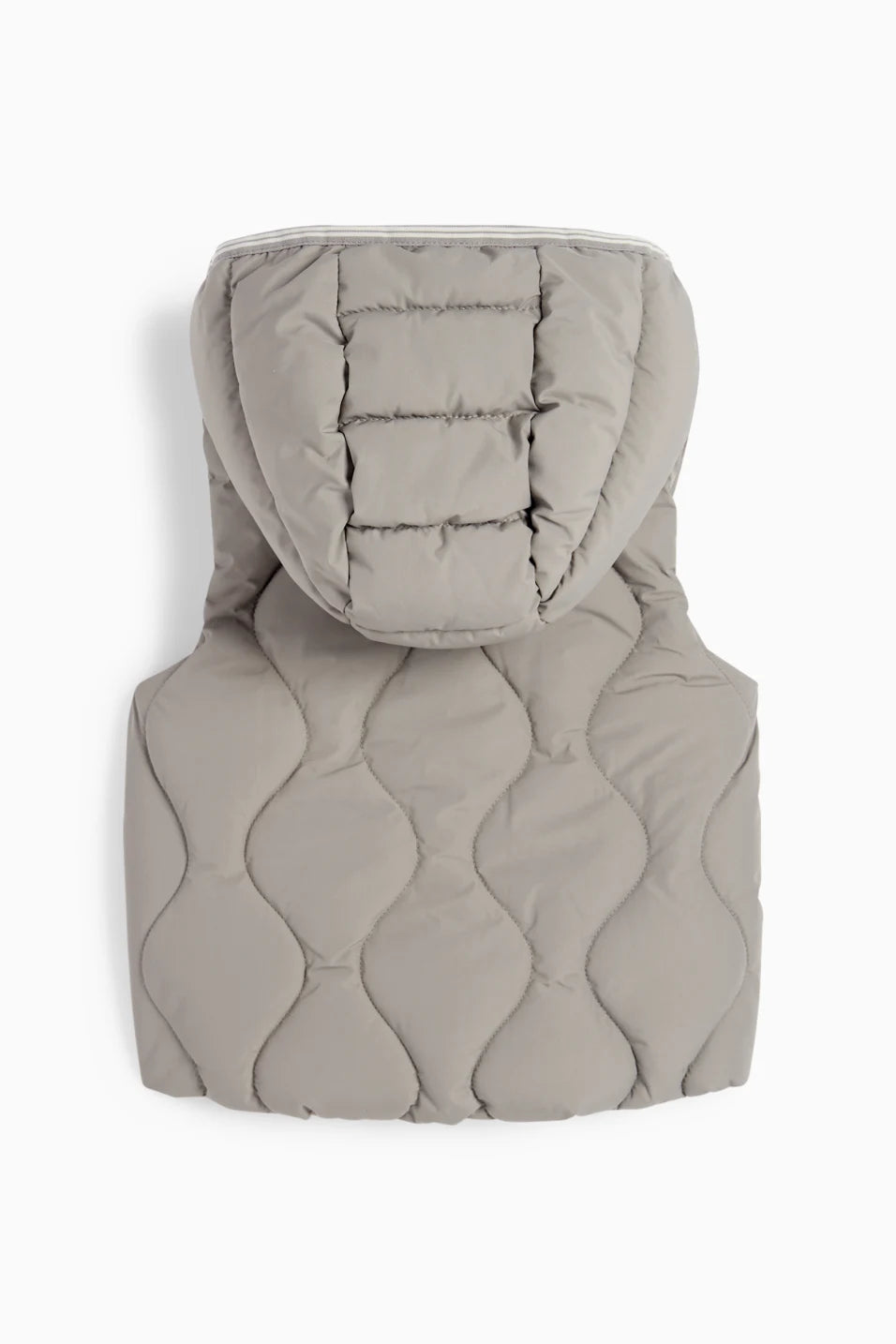 Lined quilted vest with hood - water repellent