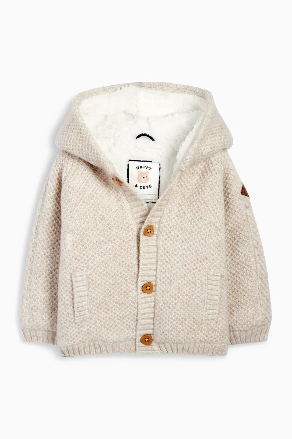 Knit Hooded Cardigan - Lined