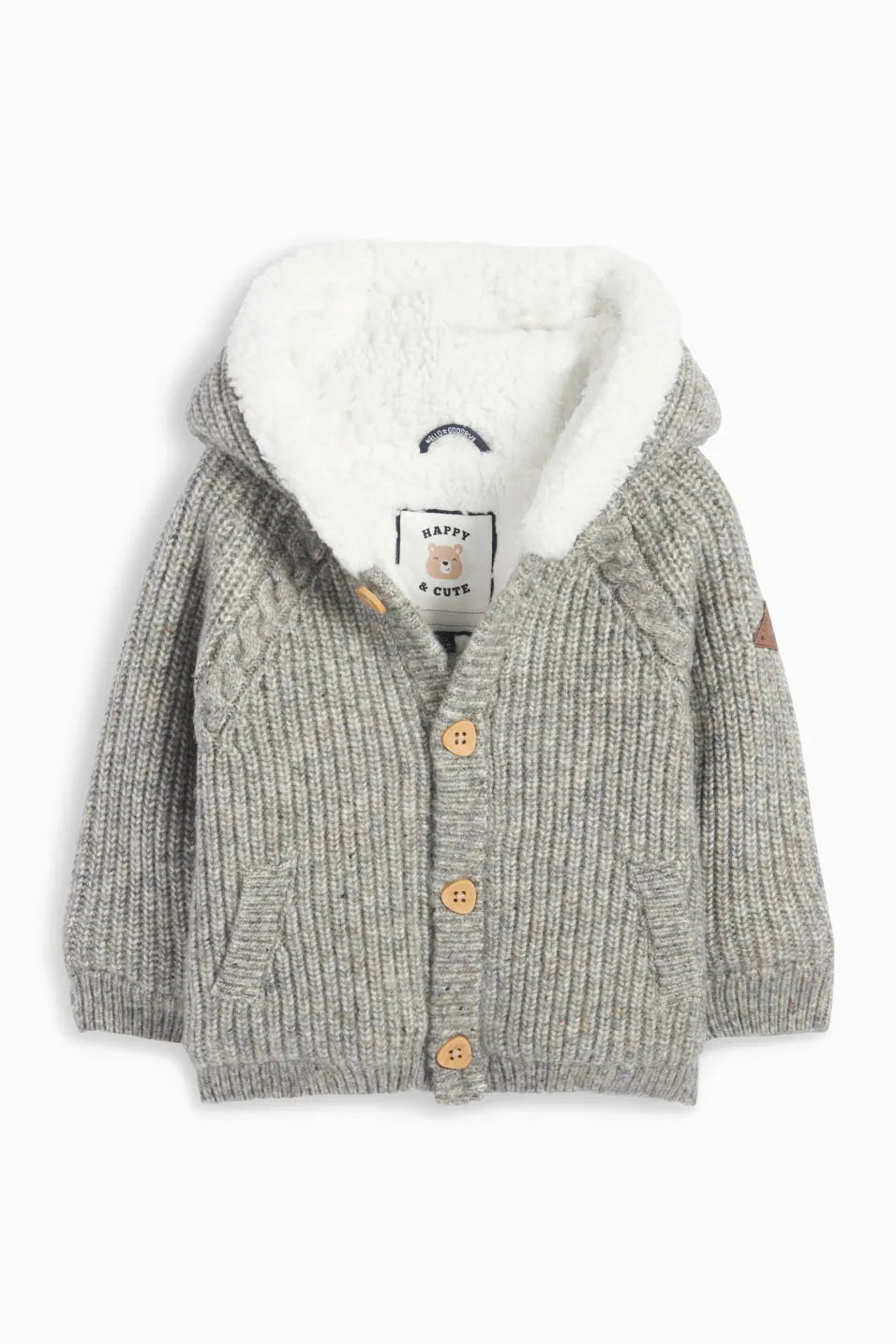 Knit Hooded Cardigan - Lined