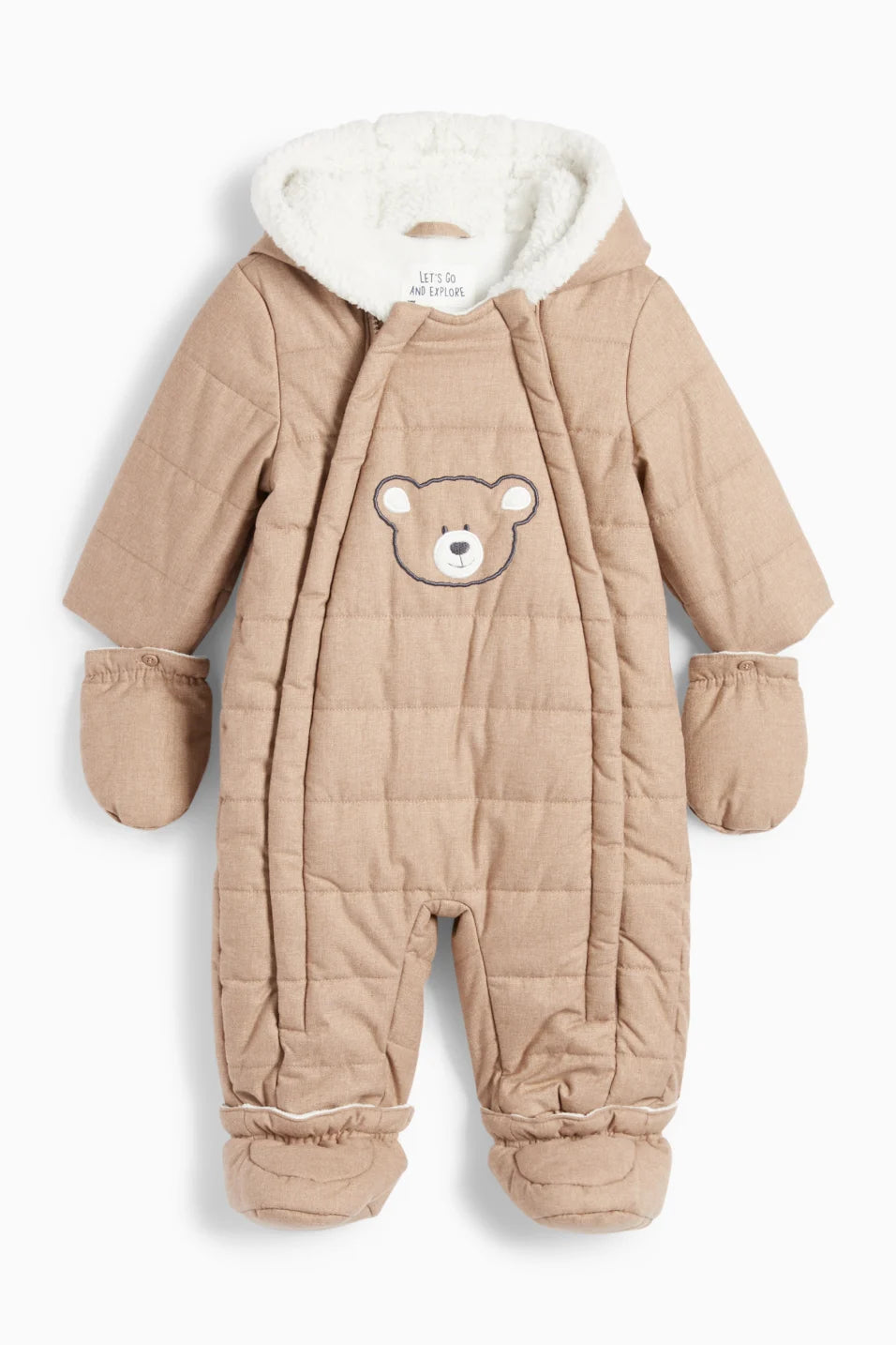 Bear - Baby snowsuit - Buttoned mittens and feet