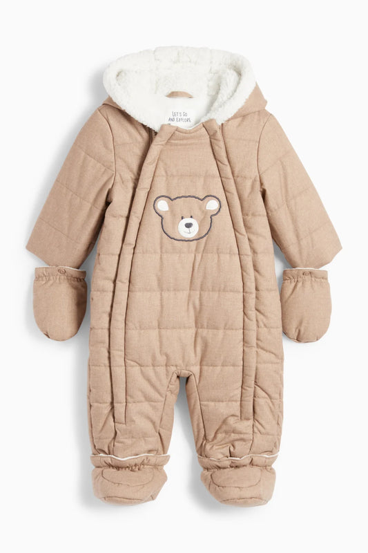 Bear - Baby snowsuit - Buttoned mittens and feet