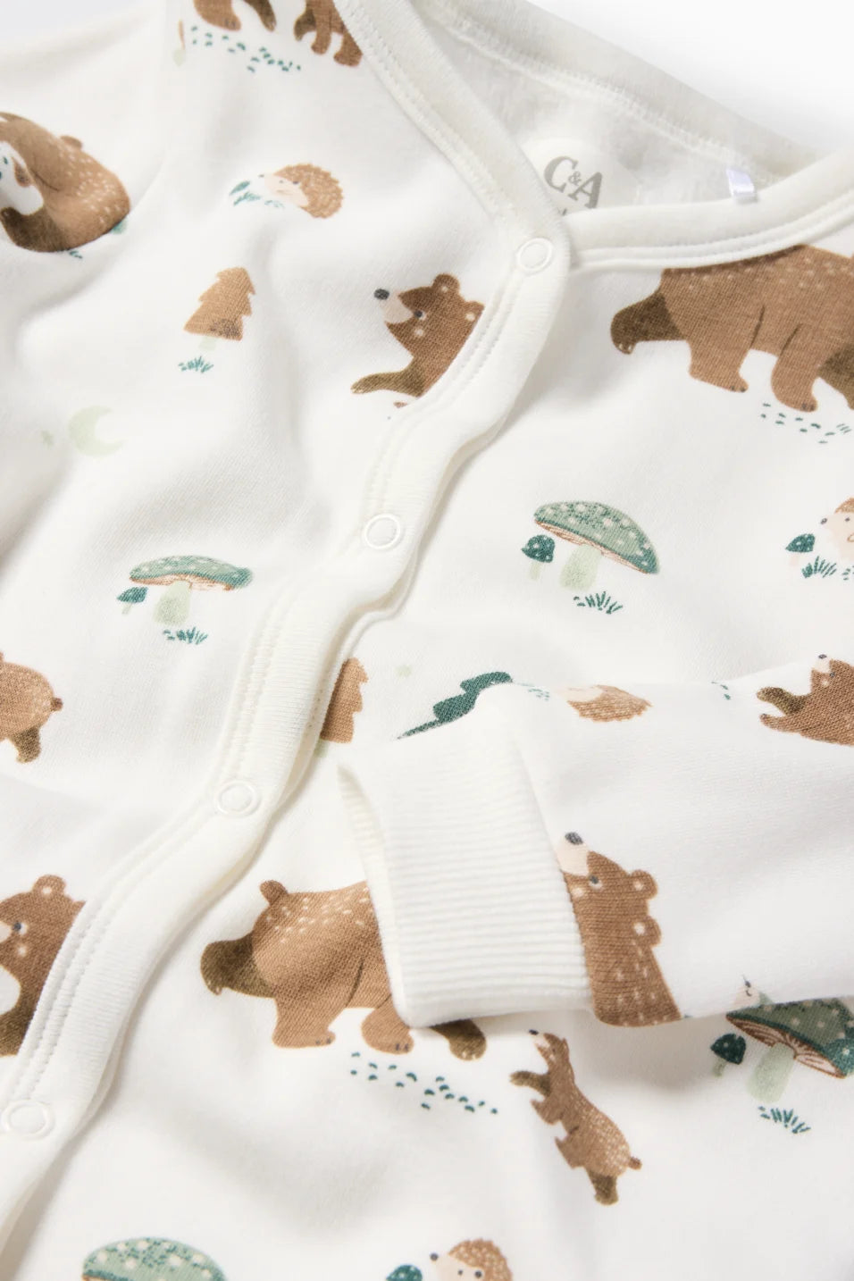 Forest Animals - lined sleepsuit