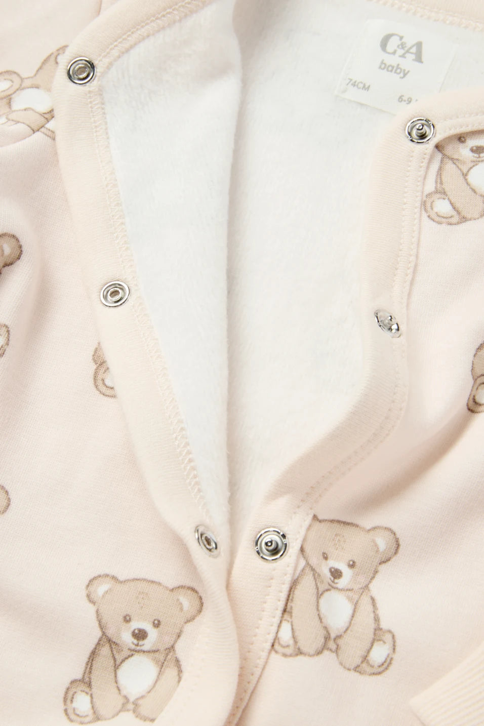 Bear - lined sleepsuit