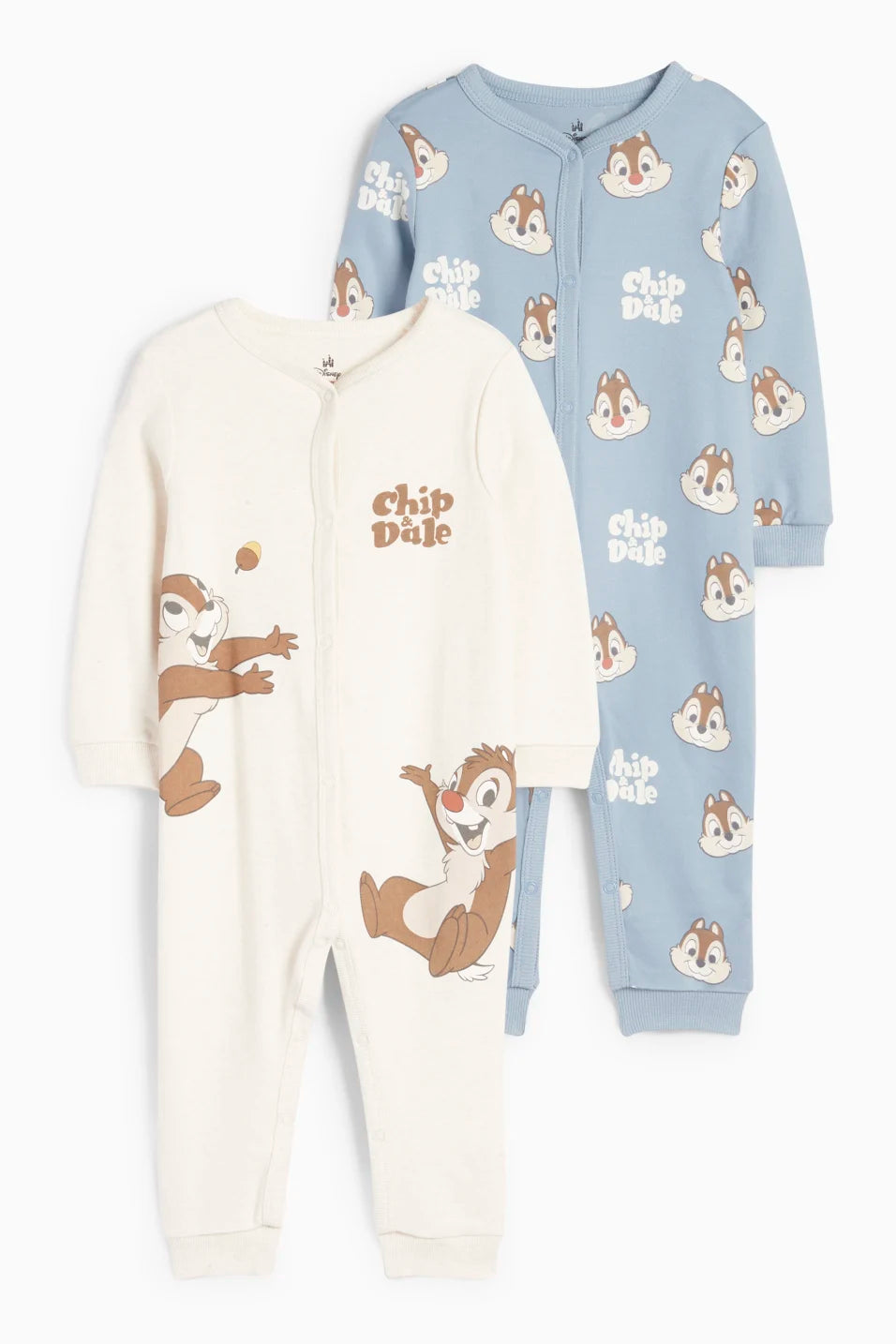 Chip and Dale - Pack of 2 cotton sleepsuits
