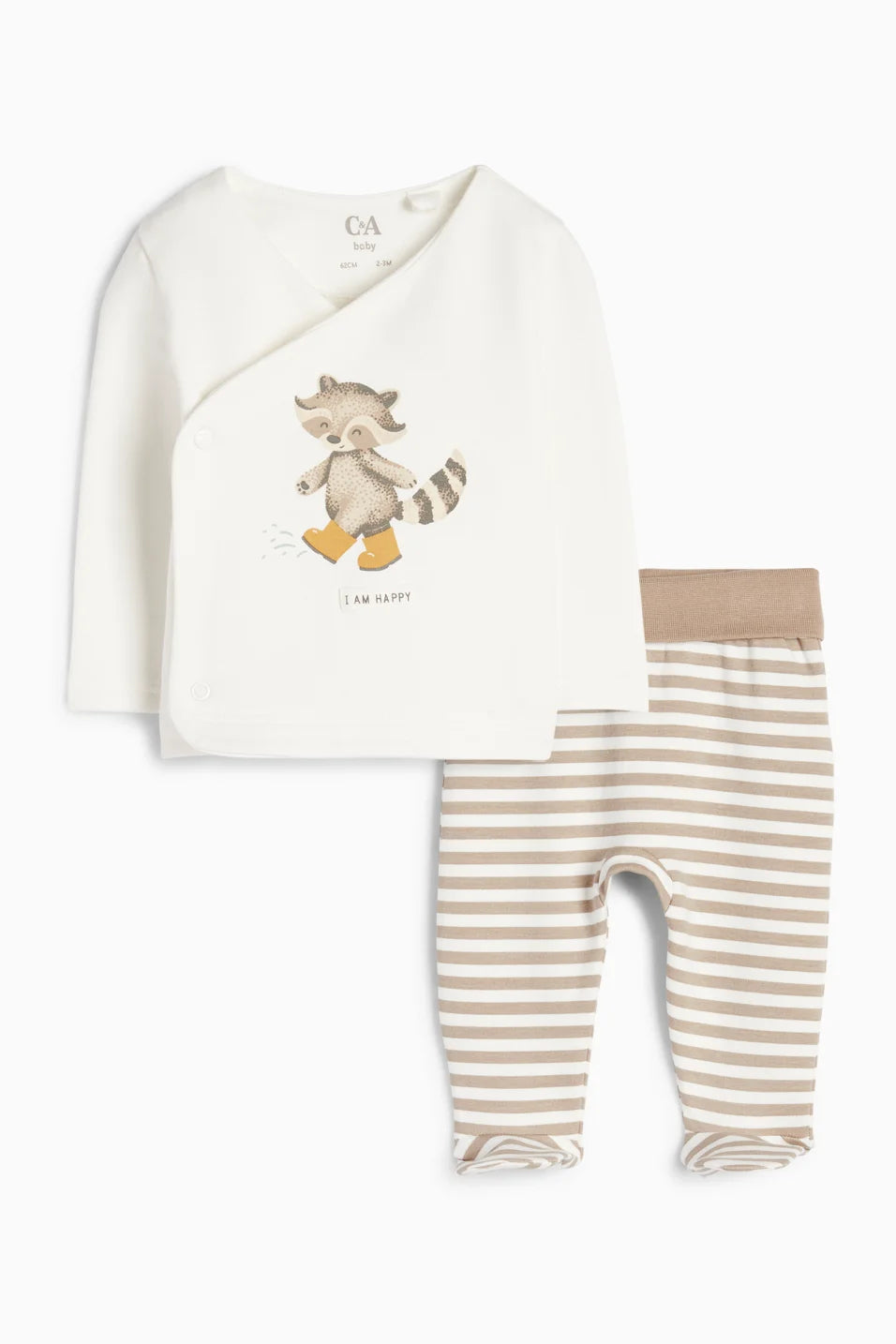 Raccoon - lined baby pyjamas