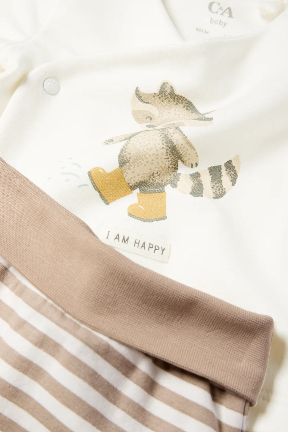 Raccoon - lined baby pyjamas