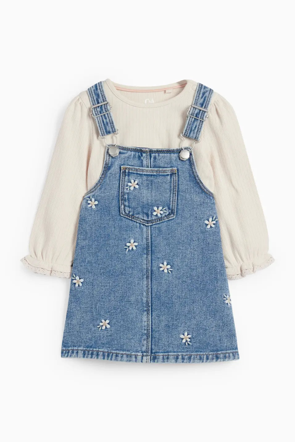 Floral - Denim dress set