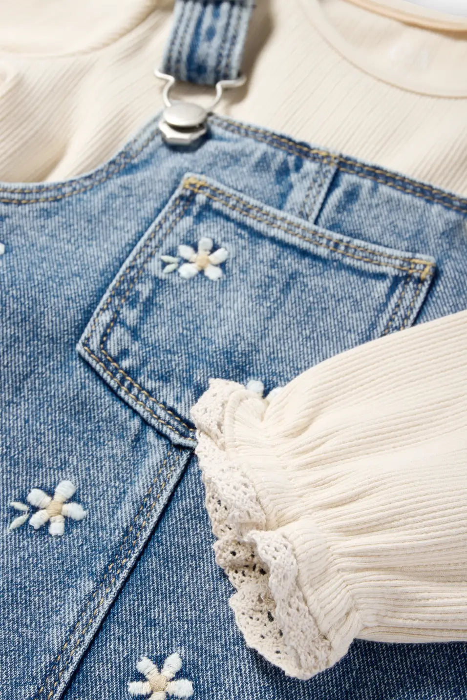 Floral - Denim dress set
