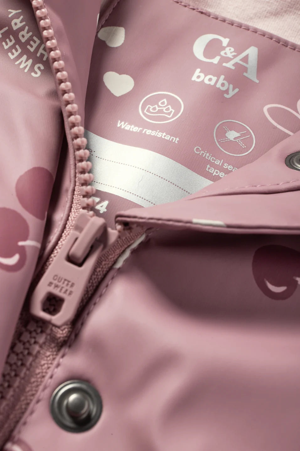 Cherry - Baby Hooded Rain Jacket - Waterproof