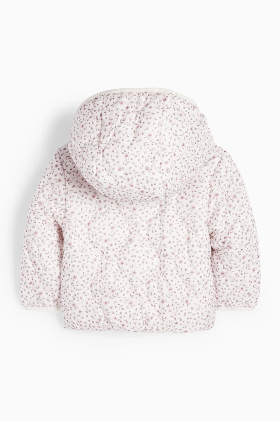 Floral - Baby quilted jacket with hood - water repellent