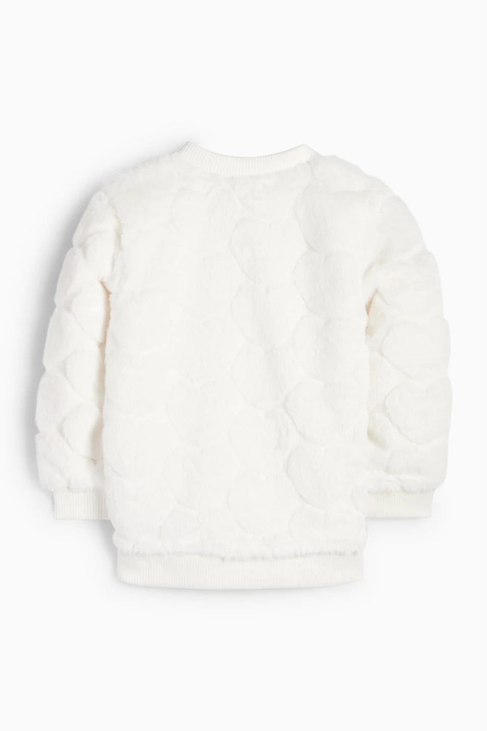 Heart - Faux Fur sweater - White