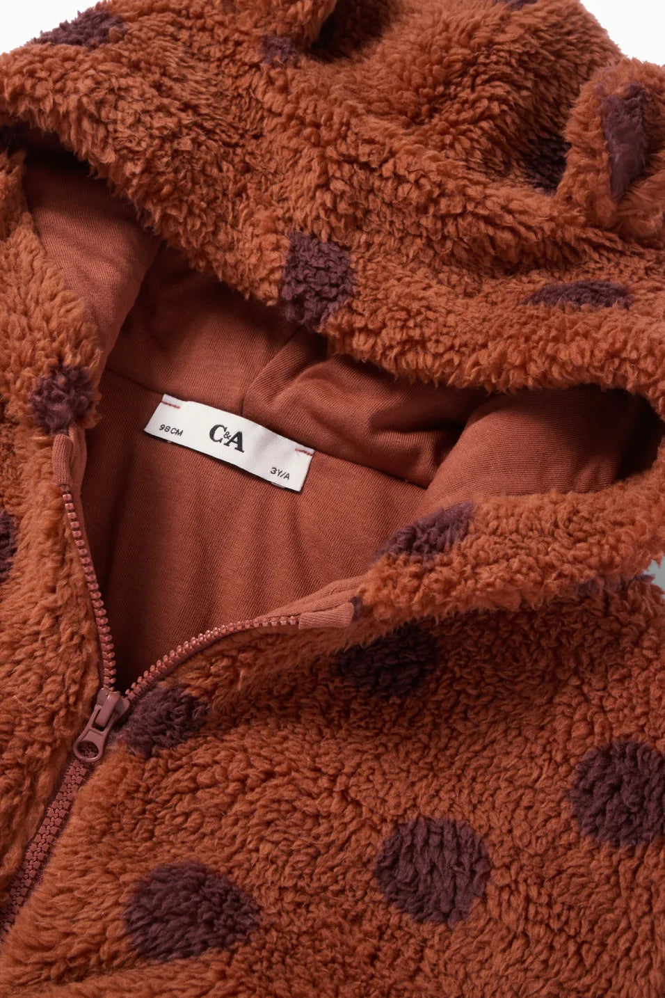Hooded Teddy Jacket - Dotted