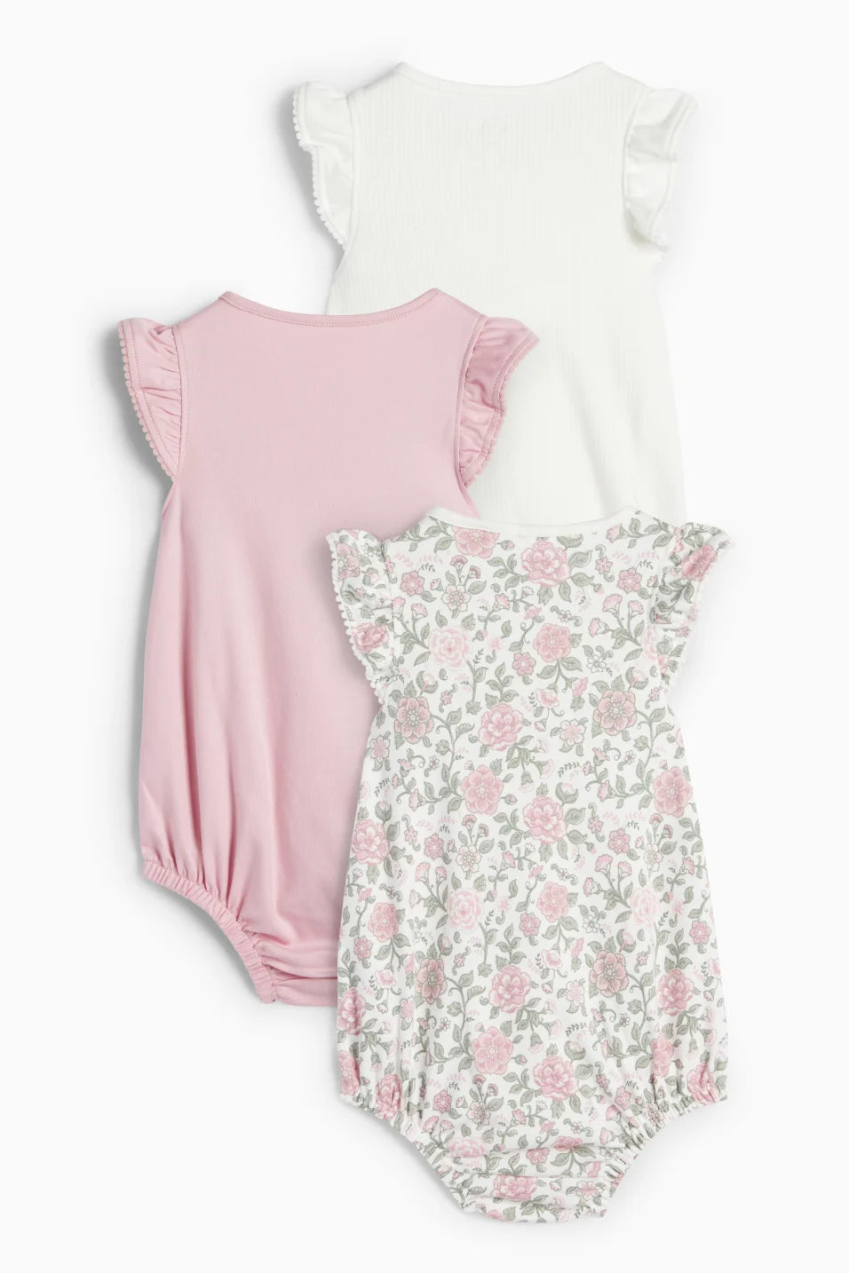 Pack of 3 baby girl rompers