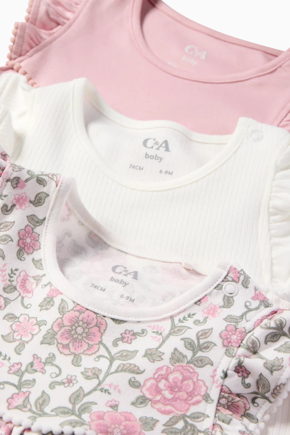 Pack of 3 baby girl rompers