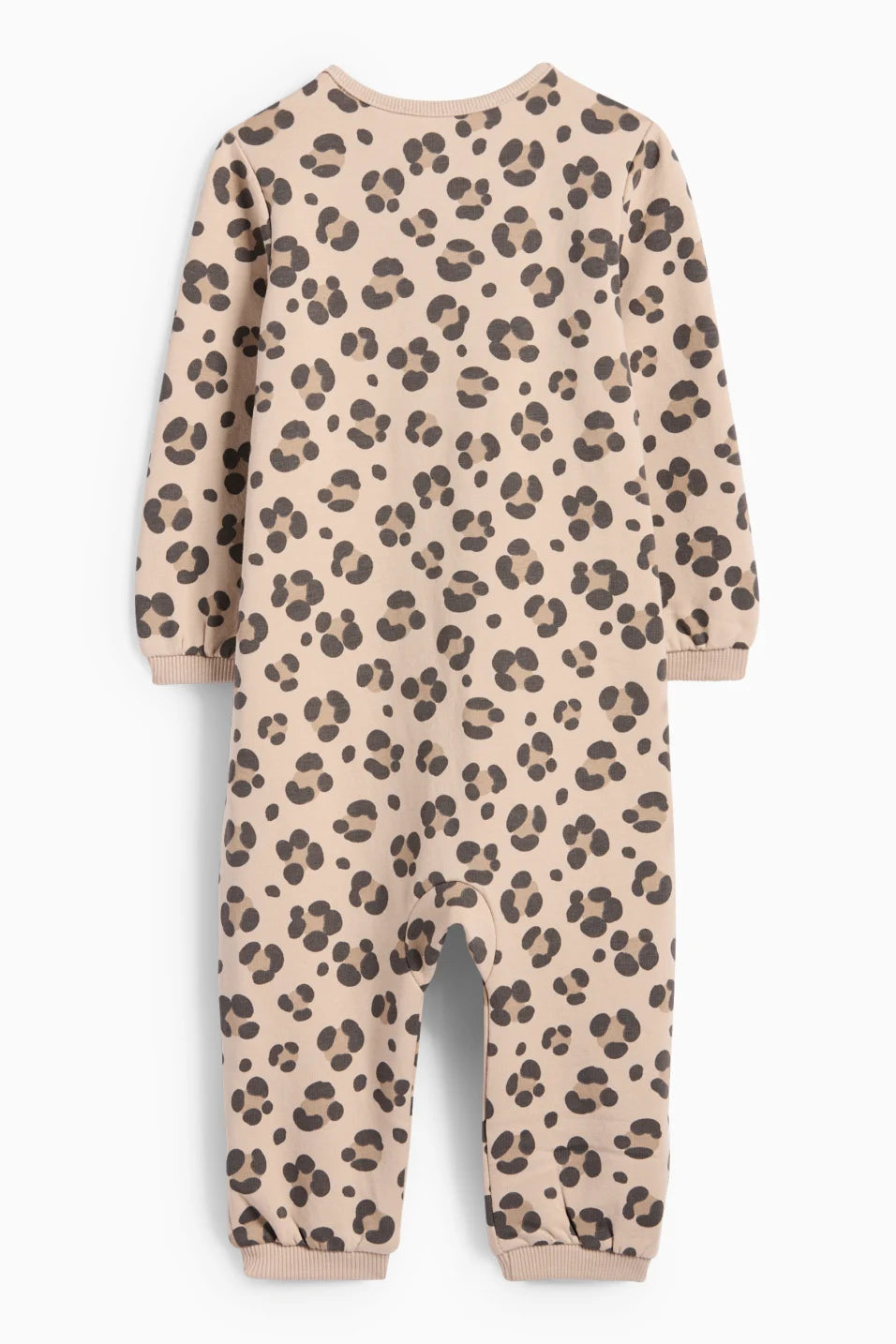 Leopard - lined sleepsuit