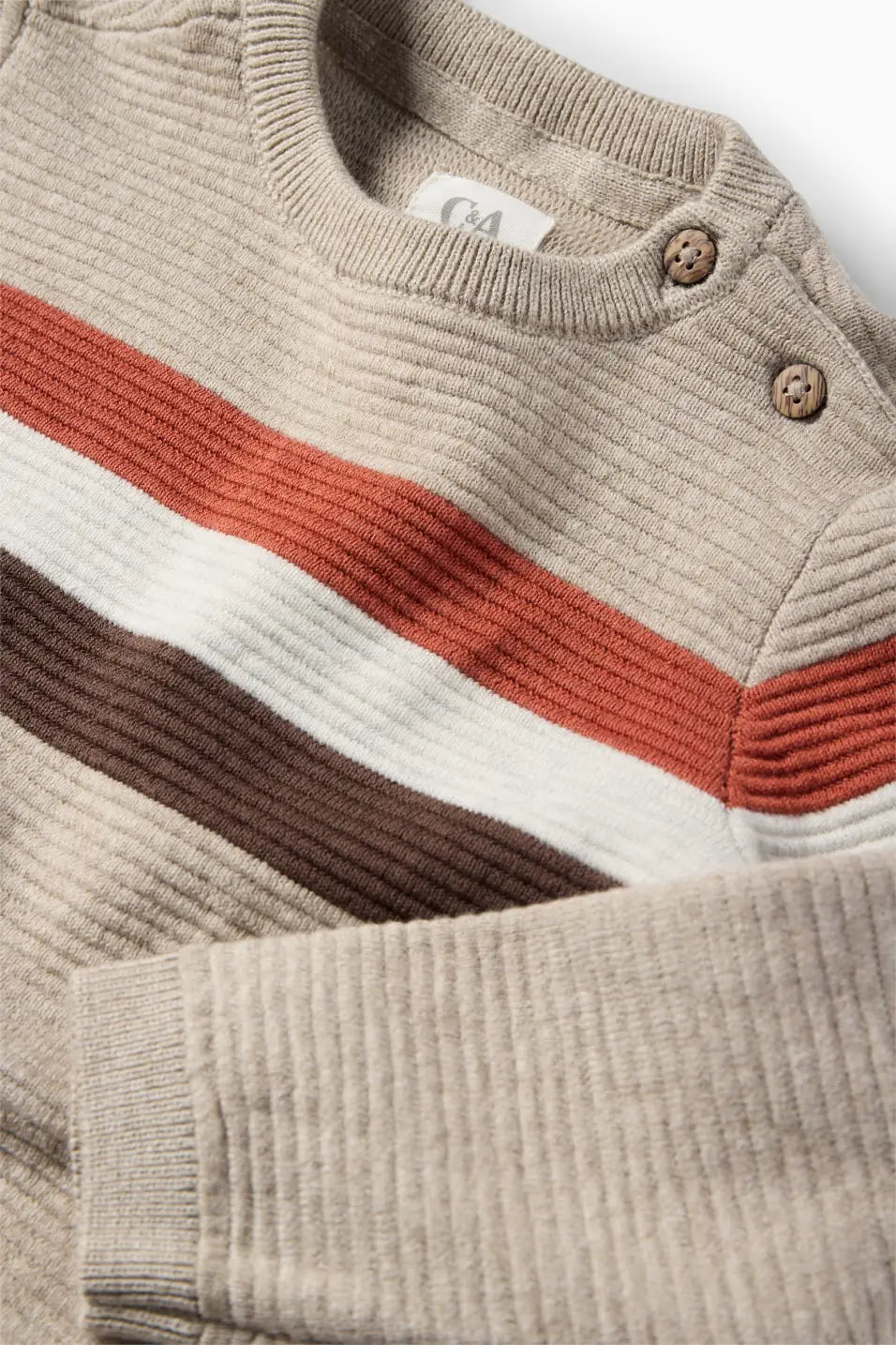 Baby sweater - ribbed - striped