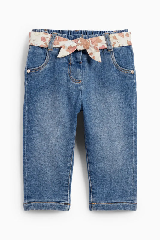 Thermojeans with tie belt