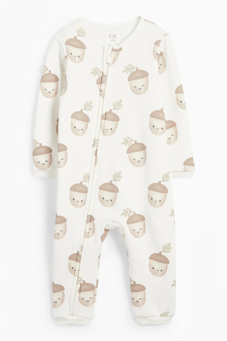 Acorn - lined sleepsuit