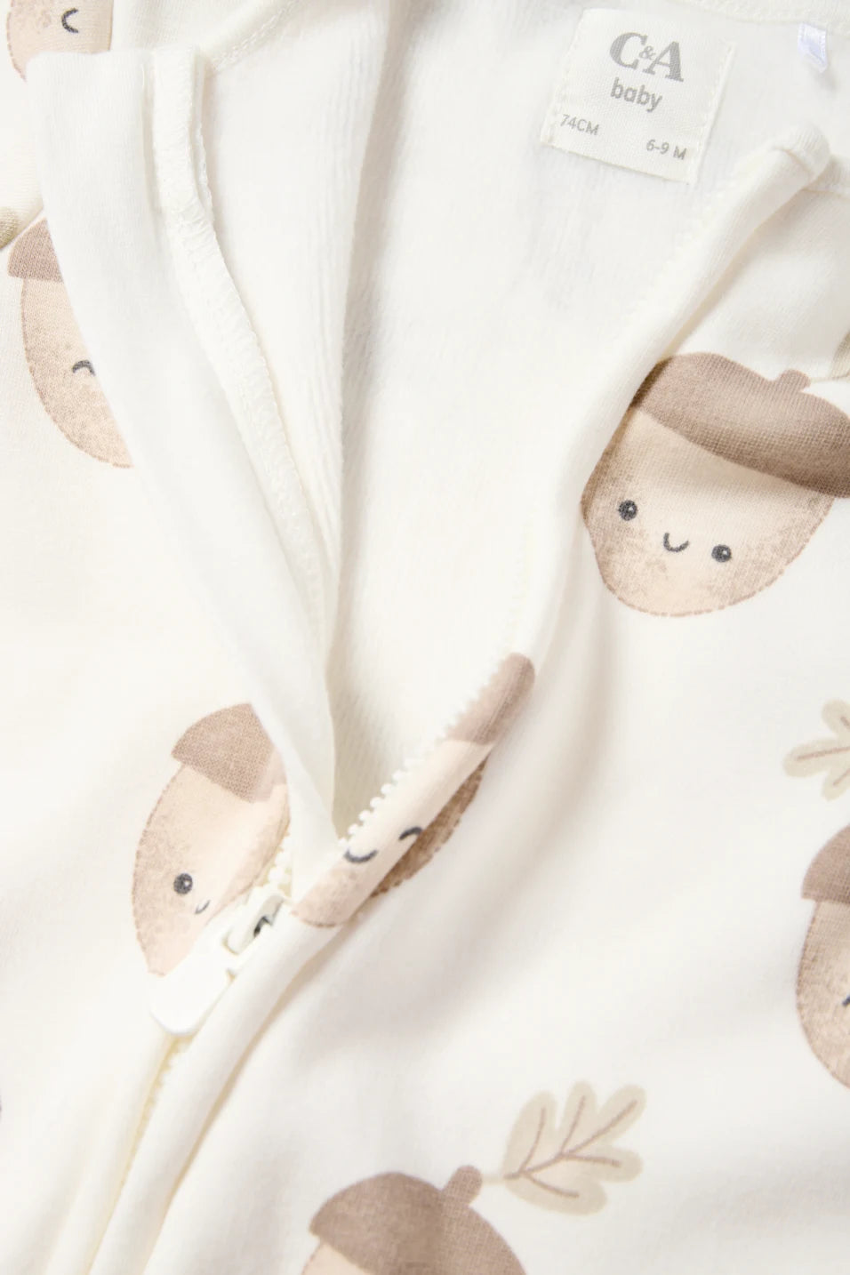 Acorn - lined sleepsuit