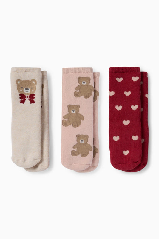 Bear and Heart - Pack of 2 Anti-Slip Socks