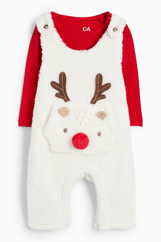 Reindeer - Christmas baby romper set
