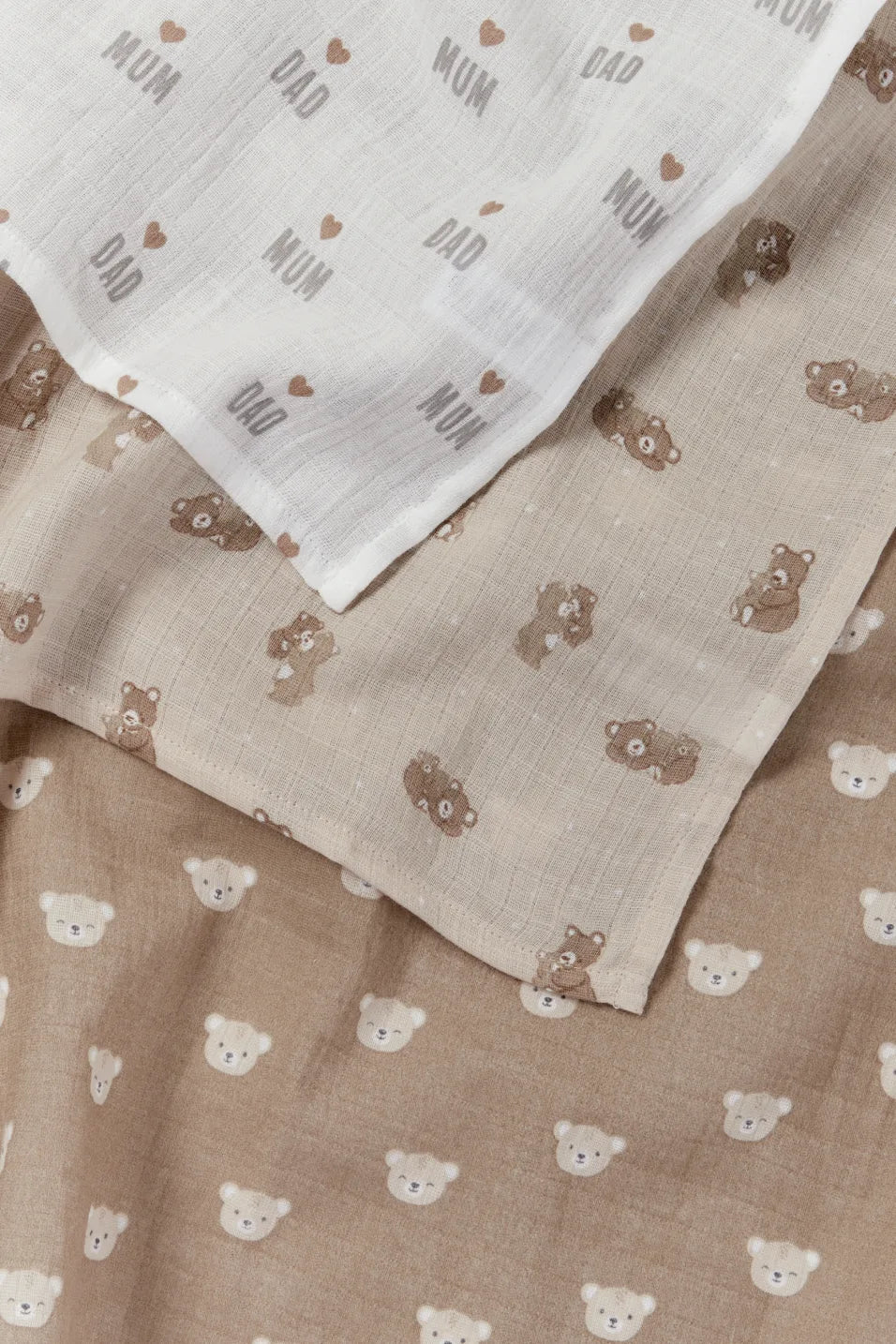 Pack of 3 muslin squares - Bear