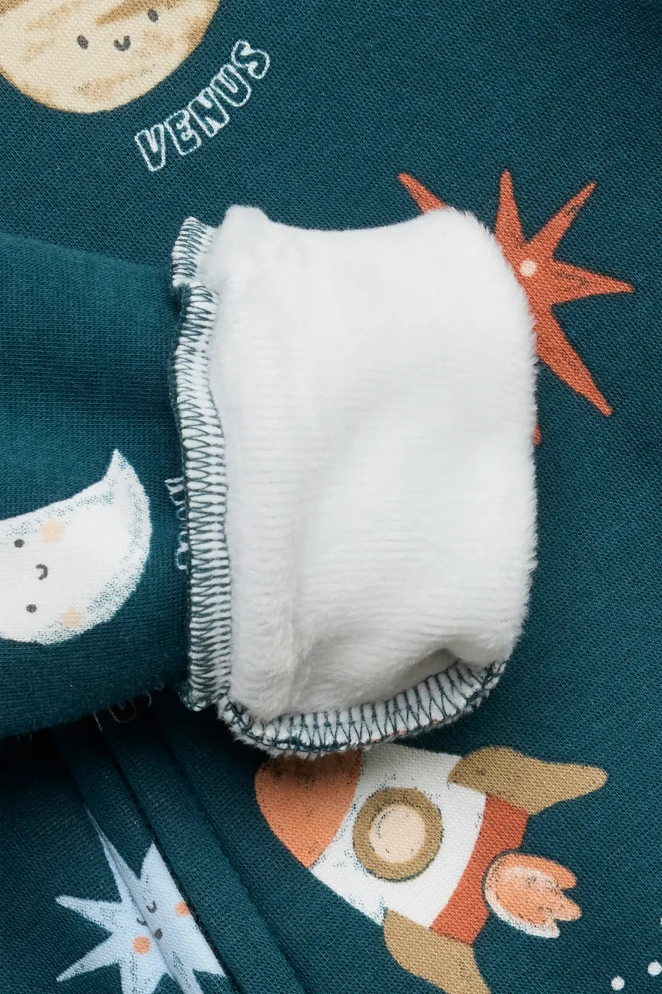 Rocket and Planets - Baby Sleepsuit - plush lined