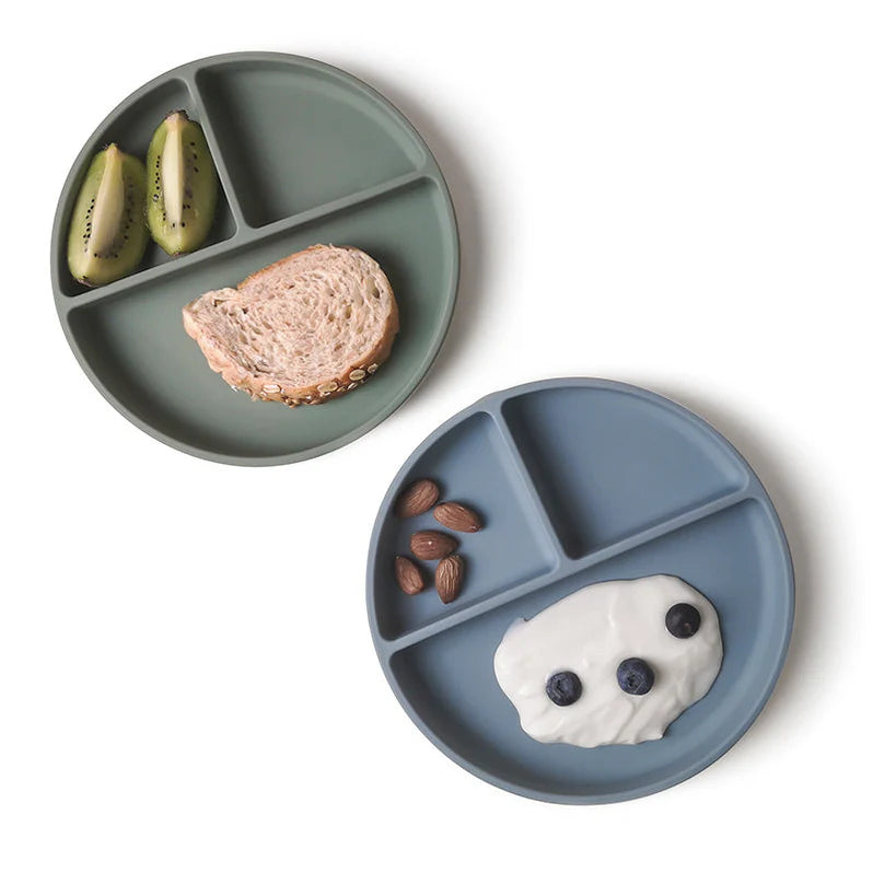 Non-Slip divided Silicone Plate with Lid