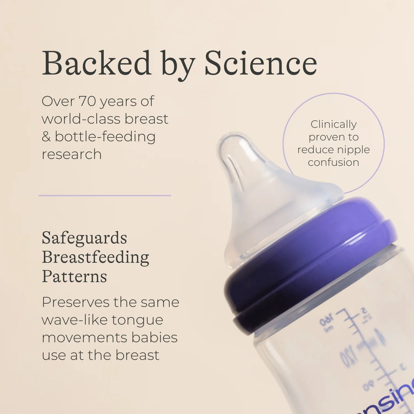 Lansinoh Baby Bottle with NaturalWave Teat Size S (1m+) , 160 ml