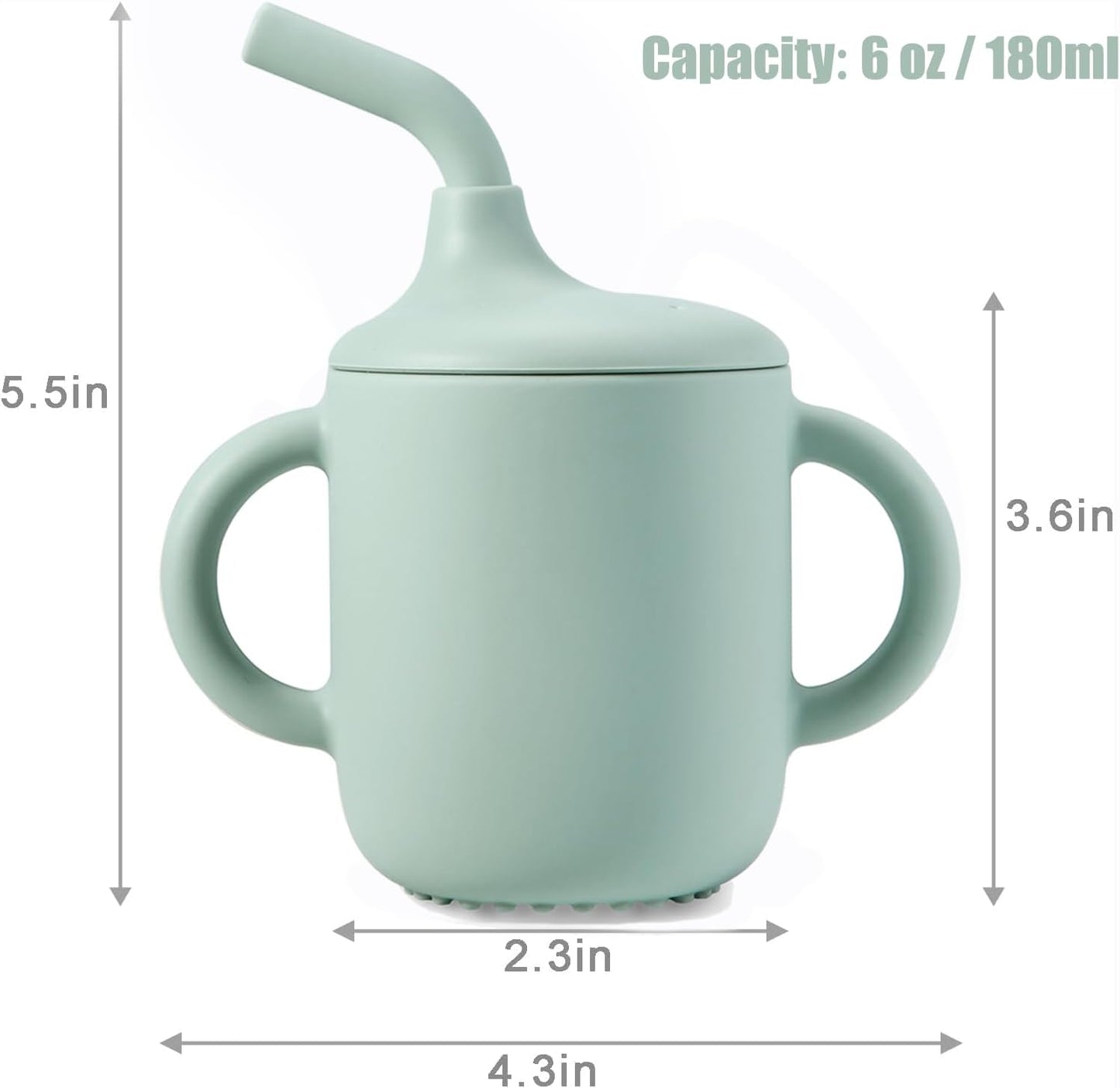 Silicon Drinking Cup With Straw, Handle & Lid