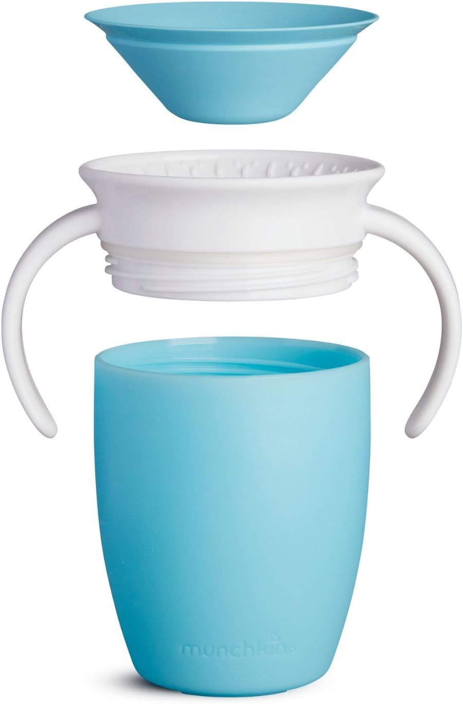 Munchkin 360° Trainer cup, Spill proof and leak proof cup with handle & Lid - 6m+ - Blue