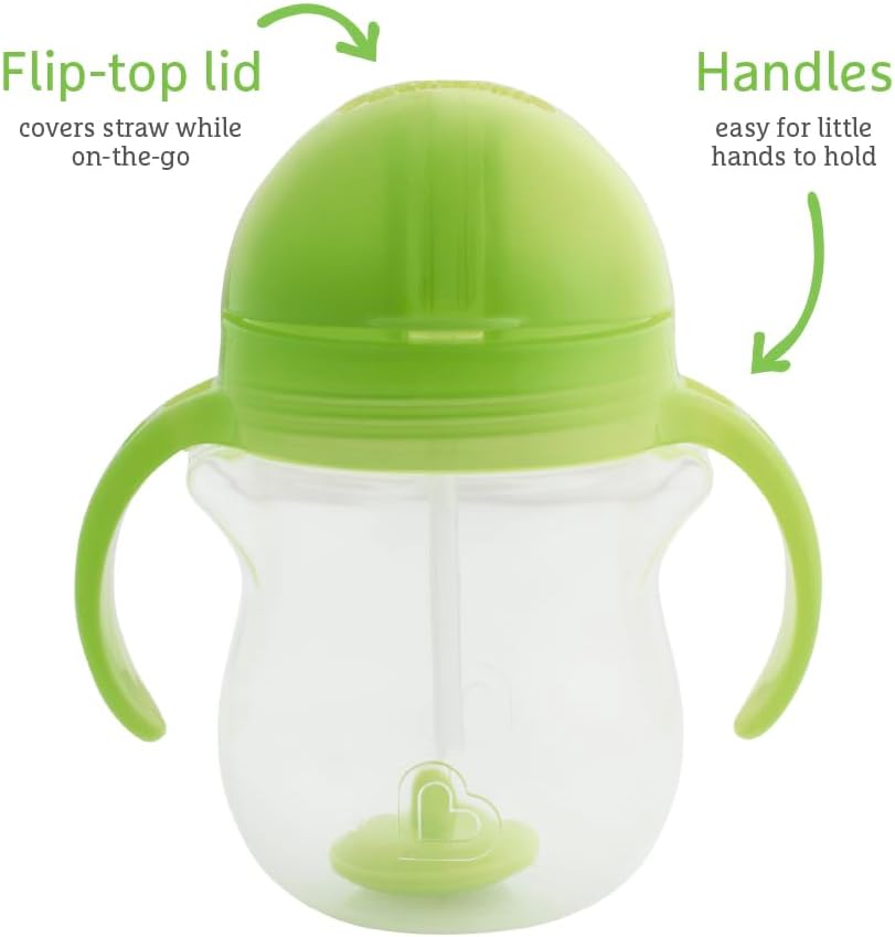 Munchkin Any Angle Click Lock Weighted Straw Trainer Cup - 6m+, Green